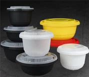 Mangkuk Penyimpanan Plastik Sekali Pakai Dengan Tutup Untuk Makanan